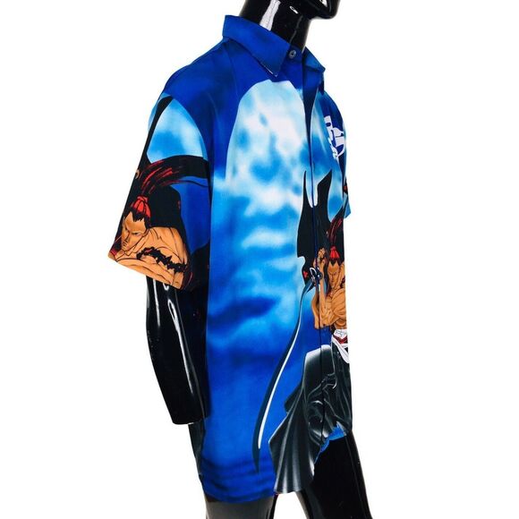 Vintage 80s Anime Japanese Samurai Double-Sided Button-Down Shirt L/XL DTEK - Picture 4 of 6